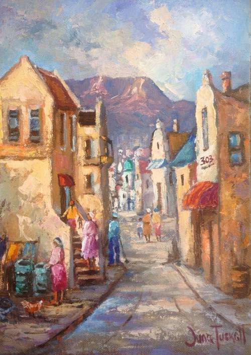 District Six cloudy skies **JUNE TUCKETT** 25 x 35cm