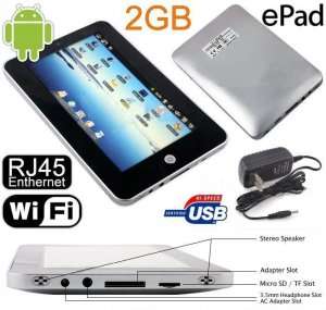 7" Google android 2.2 tablet PC touch screen WiFi + Cam