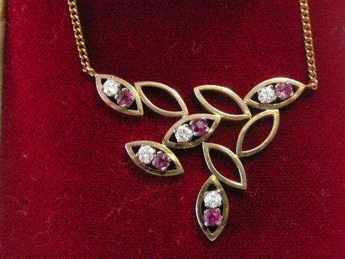 18 Ct Diamond and Ruby Necklace