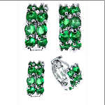 Green Emerald (Simulated) Earrings