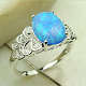 BLUE FIRE OPAL GEMSTONE 925 Silver ring #7