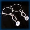 clear Cubic Zirconia CZ earrings dangle bridal
