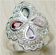 Pretty, 925 sterling silver Multi Gemstone Ring Size 7