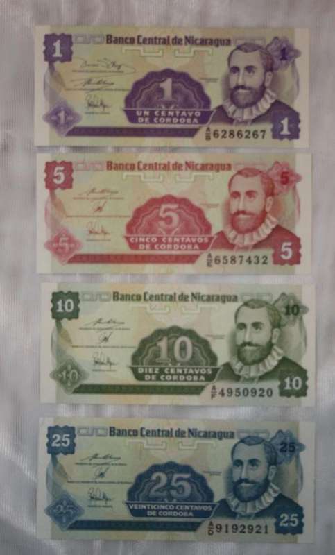 1,5,10,25 Centovo set From Nicaragua UNC