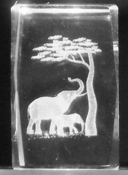 BEAUTIFUL DECORATIVE 3D CRYSTAL ETCHING (Elephant)