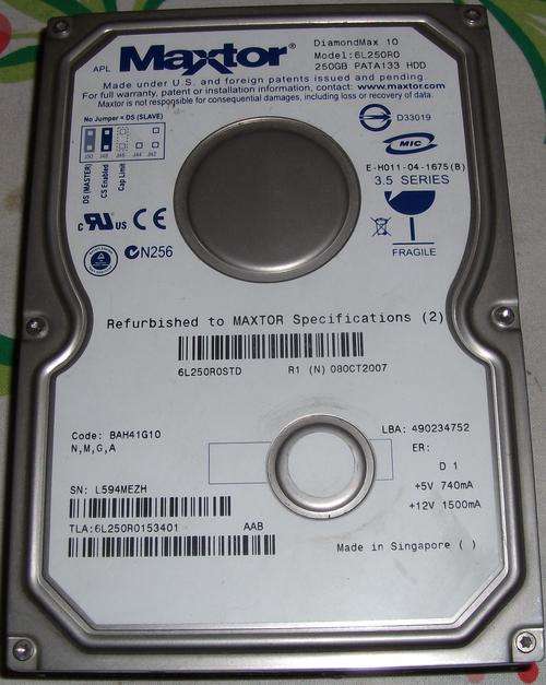 250Gb Maxtor Diamonmax 10 IDE Drive