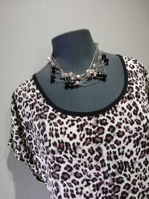 LADIES CASUAL DRESS byVANILLA LEE / Animal Print Browns - SIZE 44-46 (XXL)