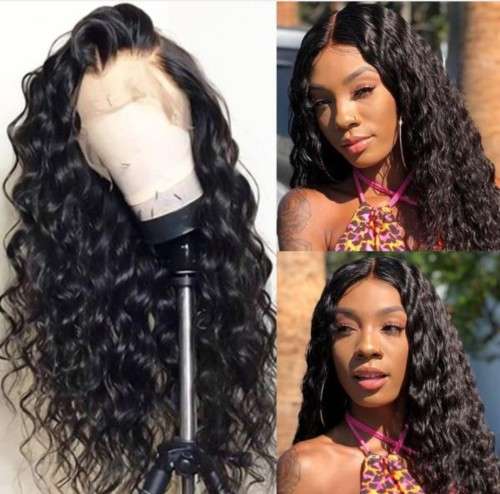 Human Hair WIG / Double Volume / High Quality Investment Wig - Black 24 inch (long length)