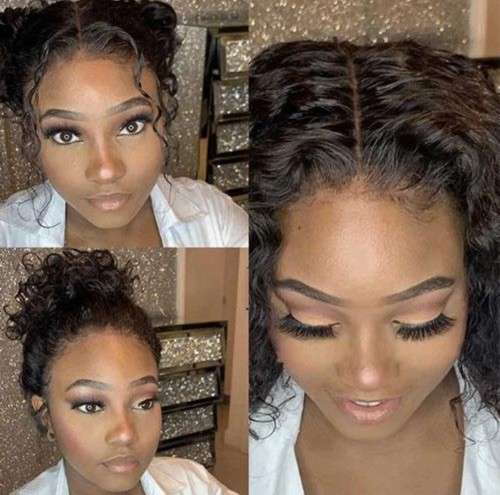 Human Hair Investment WIG / 200% Extra Thick - Brown Brazilina 370 Water Weave Lace / 14` length
