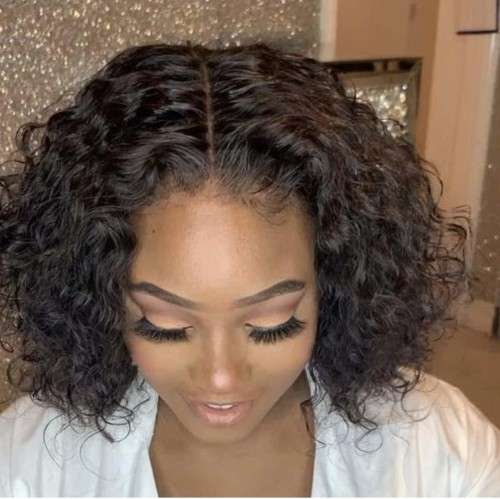 Human Hair Investment WIG / 200% Extra Thick - Brown Brazilina 370 Water Weave Lace / 14` length