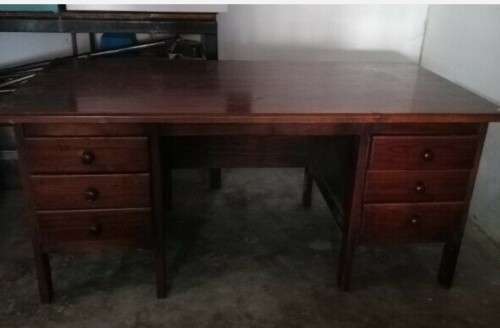 VINTAGE OFFICE DESK / 6 drawers solid wood