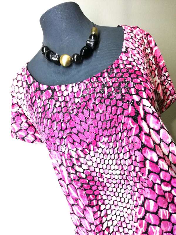 Ladies Blouse- GLAMOUR RANGE by VANILLA LEE / Size: L/XL (38, 40, 42) Pink shimmering evening top