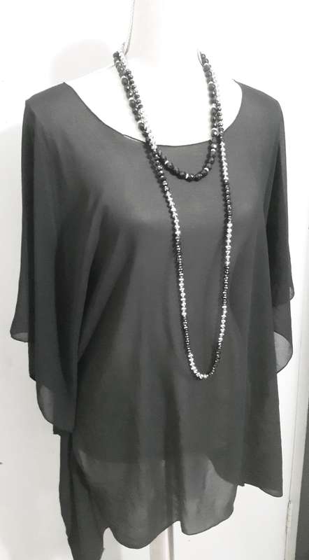 Kaftan Top by VANILLA LEE / Size: (L / XL) Large / X-Large (to fit ladies size 38, 40, 42, 44)