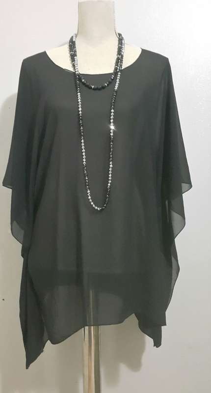 Kaftan Top by VANILLA LEE / Size: (L / XL) Large / X-Large (to fit ladies size 38, 40, 42, 44)