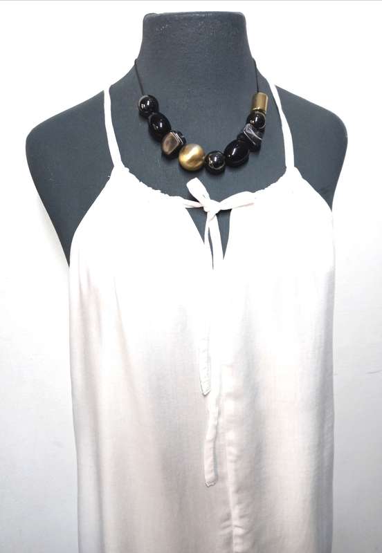 Ladies Summer Dress by VANILLA LEE / Size: MEDIUM  32, 34 / Knee length white shoe-string dress