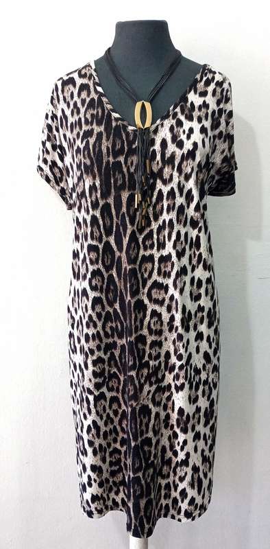 Shift Dress by VANILLA LEE / Size: L-XL (ladies 40, 42, 44) Animal Print