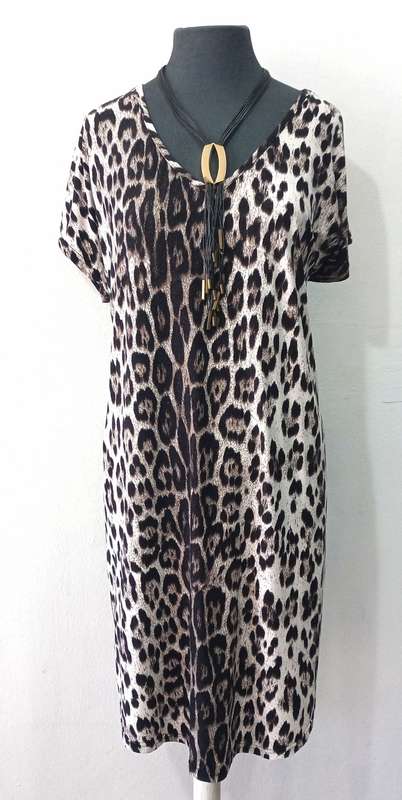 Shift Dress by VANILLA LEE / Size: L-XL (ladies 40, 42, 44) Animal Print