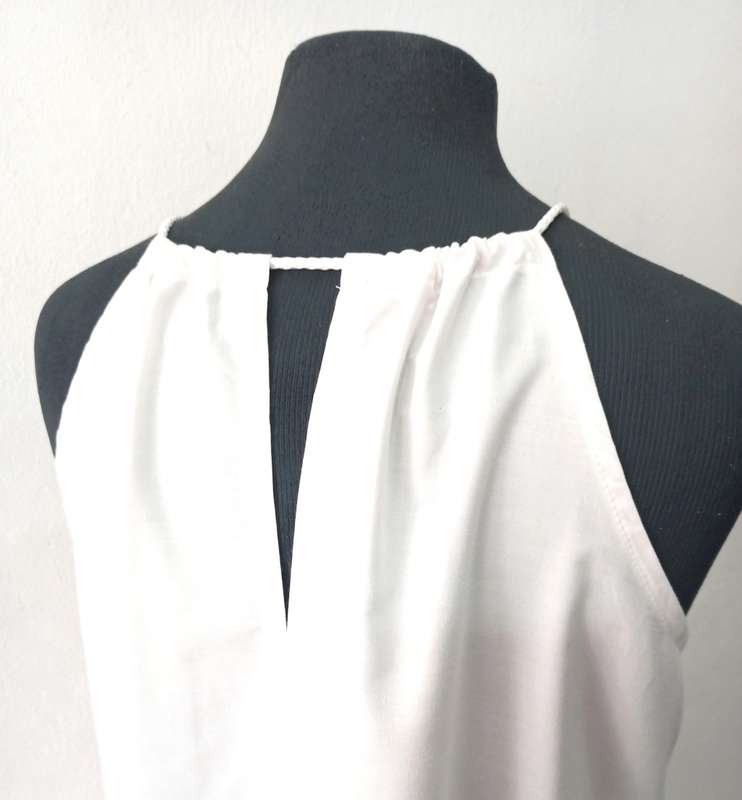 Ladies Summer Dress by VANILLA LEE - Size: M/L (34, 36, 38) Long white shoe-string dress