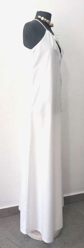 Ladies Summer Dress by VANILLA LEE - Size: M/L (34, 36, 38) Long white shoe-string dress