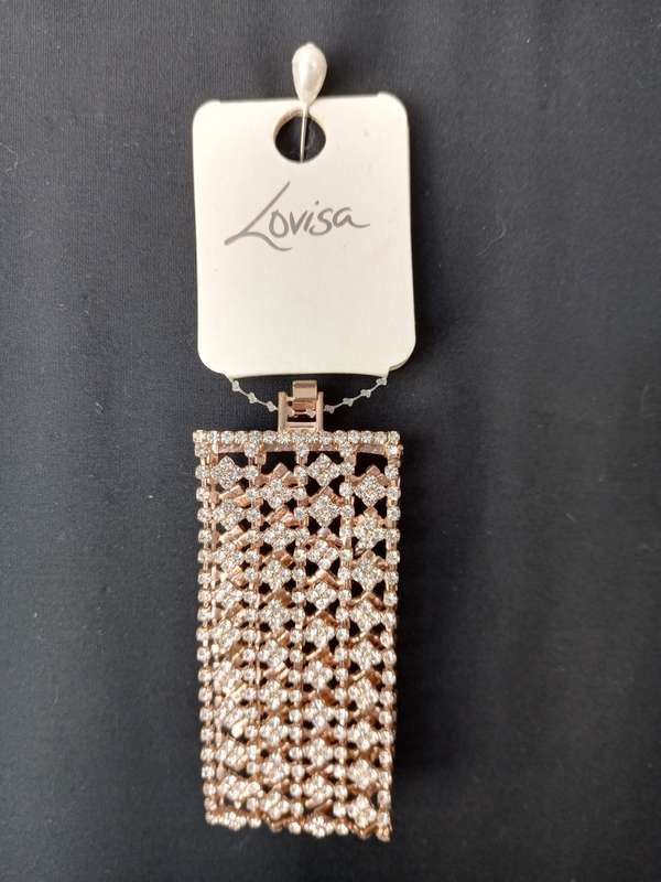 Ladies Jewelry - LOVISA crystal bracelet gold tone