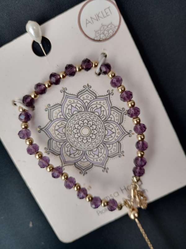 Ladies Jewelry - LOVISA Precious stone Amethyst Ankle bracelet