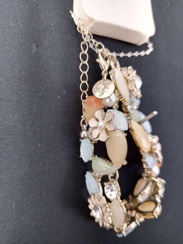 Ladies Jewelry - LOVISA bracelet with semi-precious stones, pearl + crystals