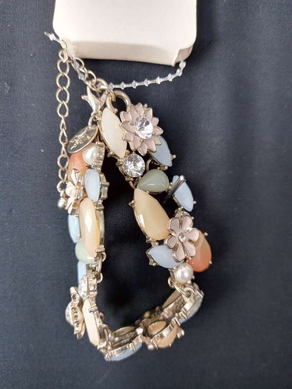 Ladies Jewelry - LOVISA bracelet with semi-precious stones, pearl + crystals