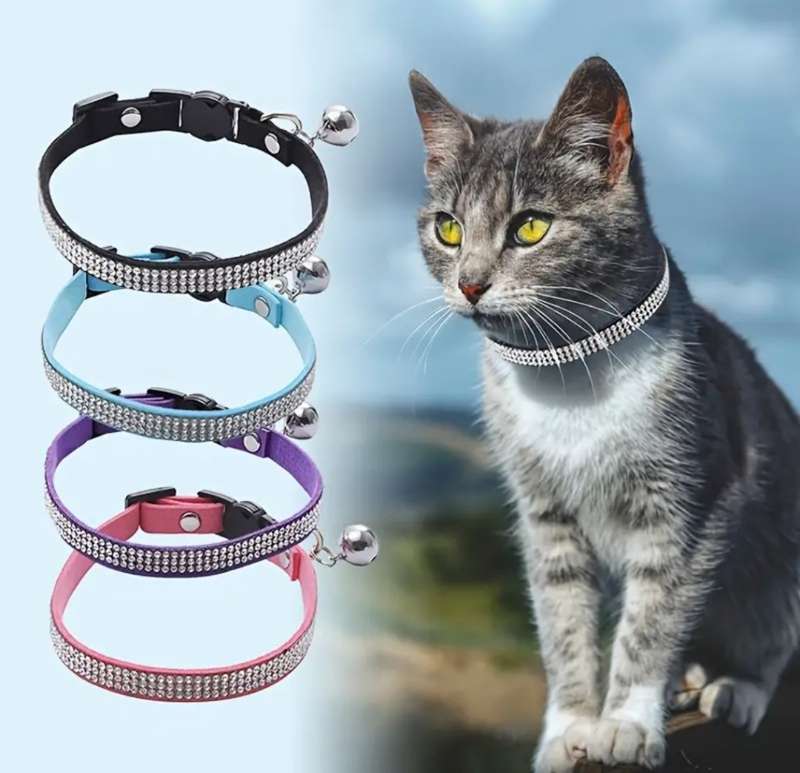 Cat Collar - diamante encrusted bling collars - various colours