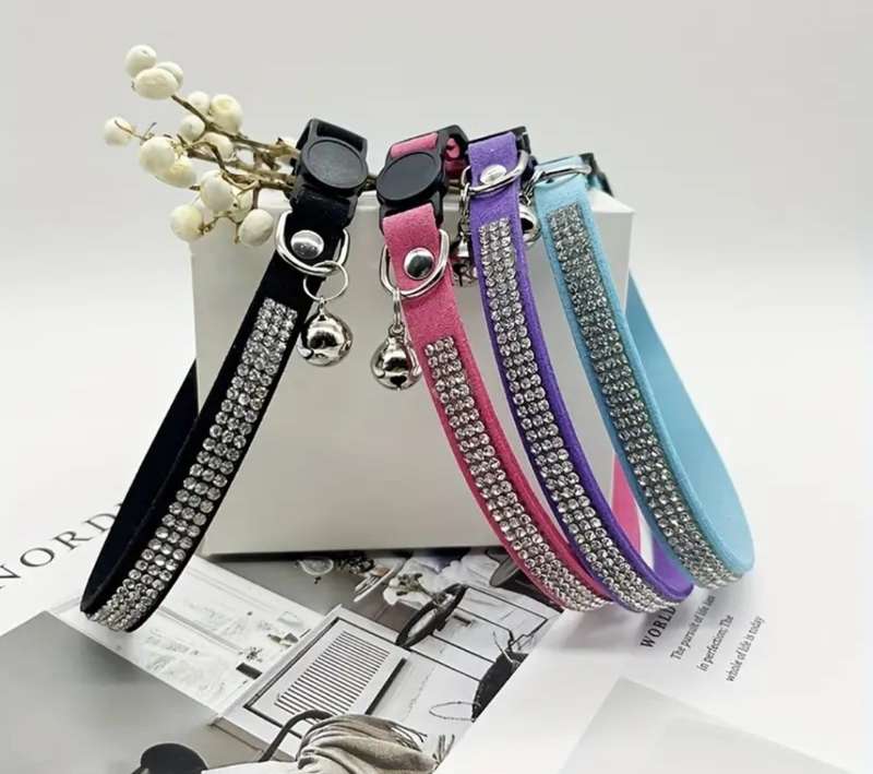 Cat Collar - diamante encrusted bling collars - various colours