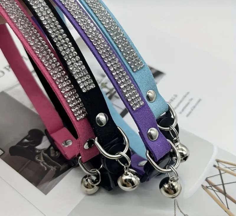 Cat Collar - diamante encrusted bling collars - various colours