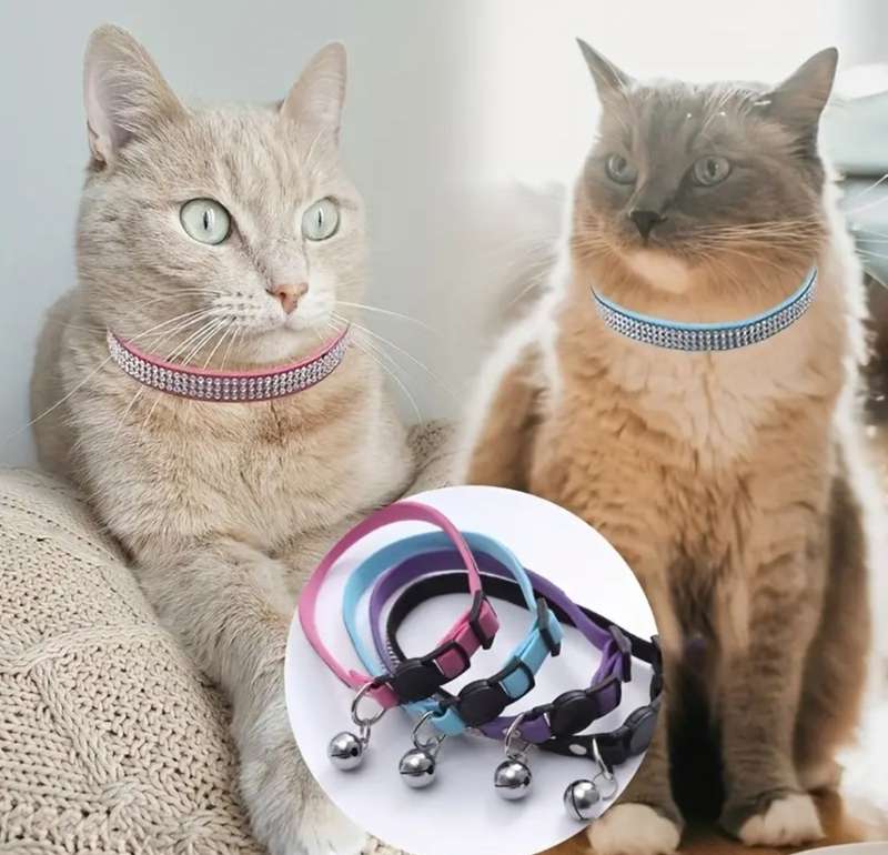 Cat Collar - diamante encrusted bling collars - various colours