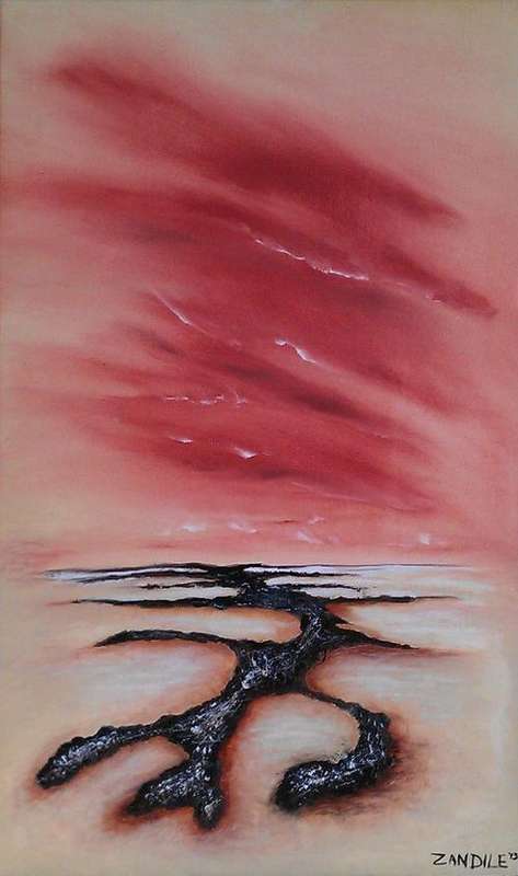Investment Artwork - Original Zandile abstract "Seascape" 60cm x 100cm