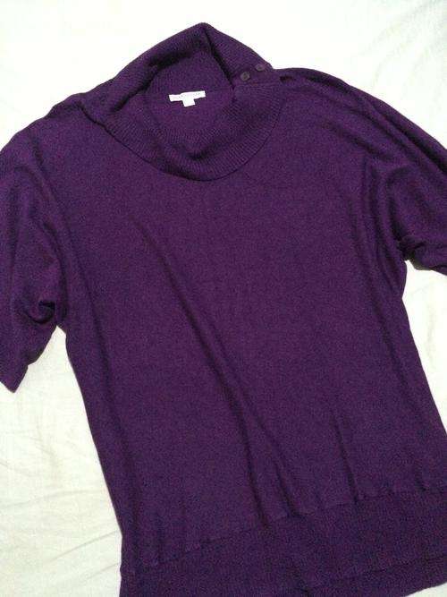 QUEENS PARK - ROYAL PURPLE SOFT LUXURIOUS KNIT TOP - SIZE LARGE - USED TWICE