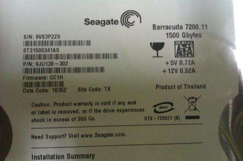 Seagate 1.5TB 7200RPM Sata3 HDD