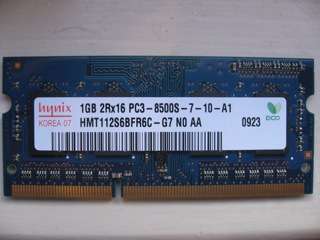 DDR3 RAM 2 X 1Gig Hynix PC3-8500S - Mac Original RAM