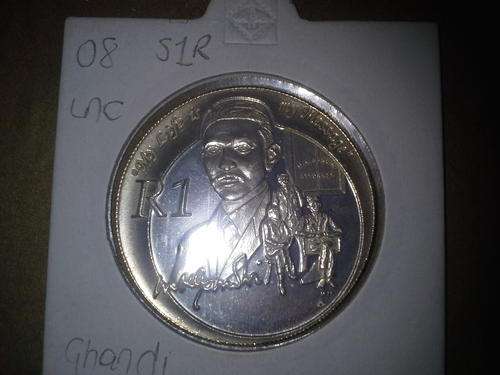 2008 Silver Mahatma Gandhi R1 coin with certificate of authenticity