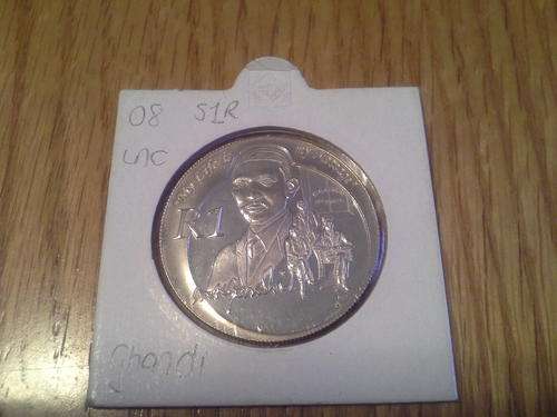 2008 SILVER MAHATMA GANDHI R1 COIN WITH CERTIFICATE OF AUTHENTICITY