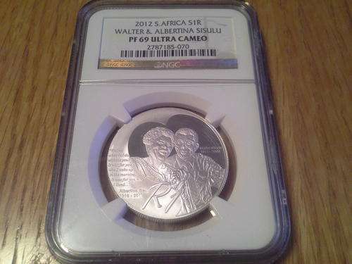 2012 PF69 WALTER & ALBERTINA SISULU SILVER R1 COIN ULTRA CAMEO