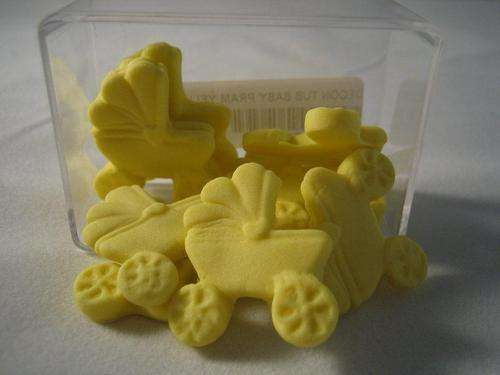 Baby pram icing decorations