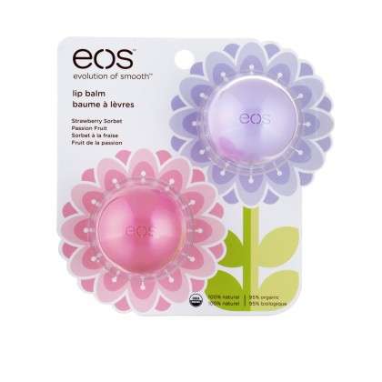 EOS Limited Edition Spring 2-Pack Strawberry Sorbet And Passion Fruit Flavour Smooth Sphere Lip Balm