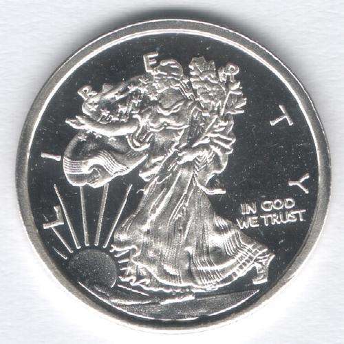 1 gram .999 Fine Silver Round: American Eagle: Walking Liberty: Art Bullion