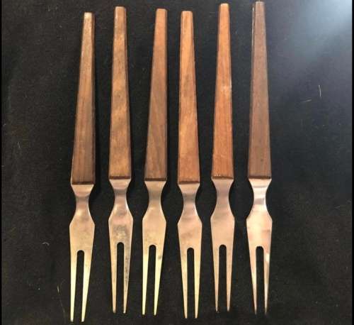 Cake forks wooden retro(X)