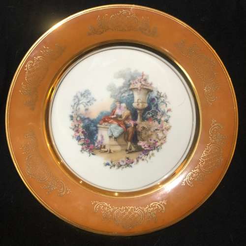 plate display romantic scene