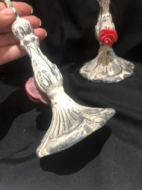 Candle holders set shabby chic