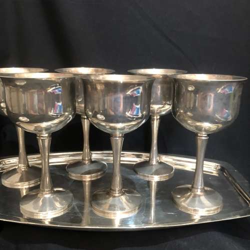 Goblets tray silver plated