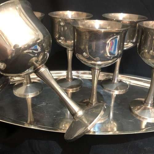 Goblets tray silver plated