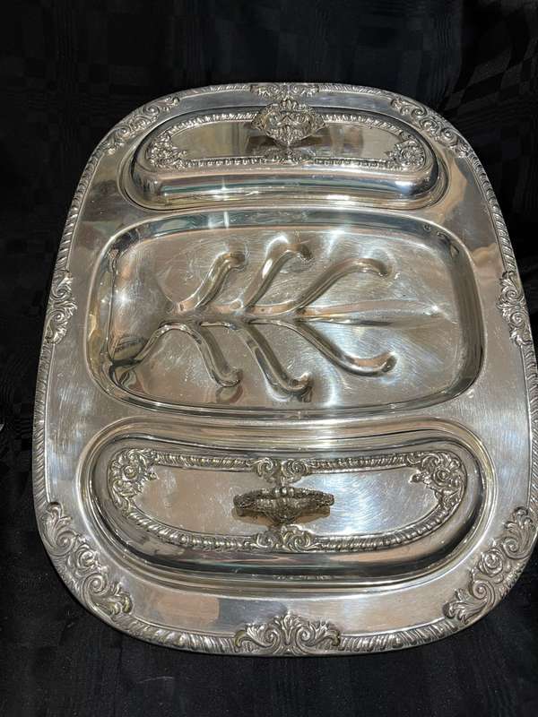 Serving dish roast/vegetables silver plated