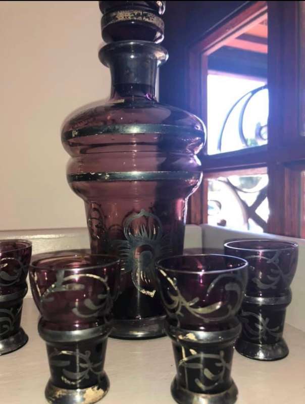 Decanter glasses Sherry Venetian
