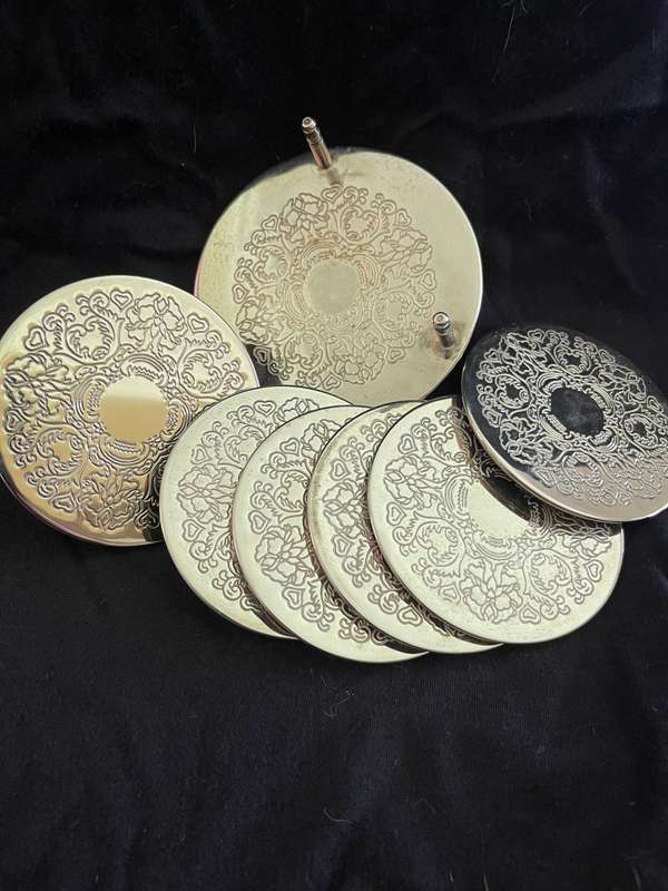 Coasters stand silver plated