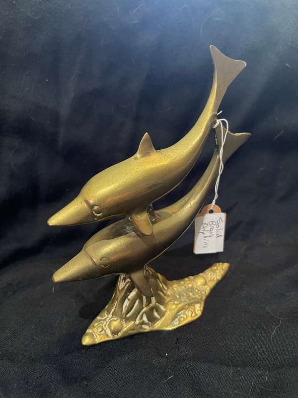 Ornament brass dolphins
